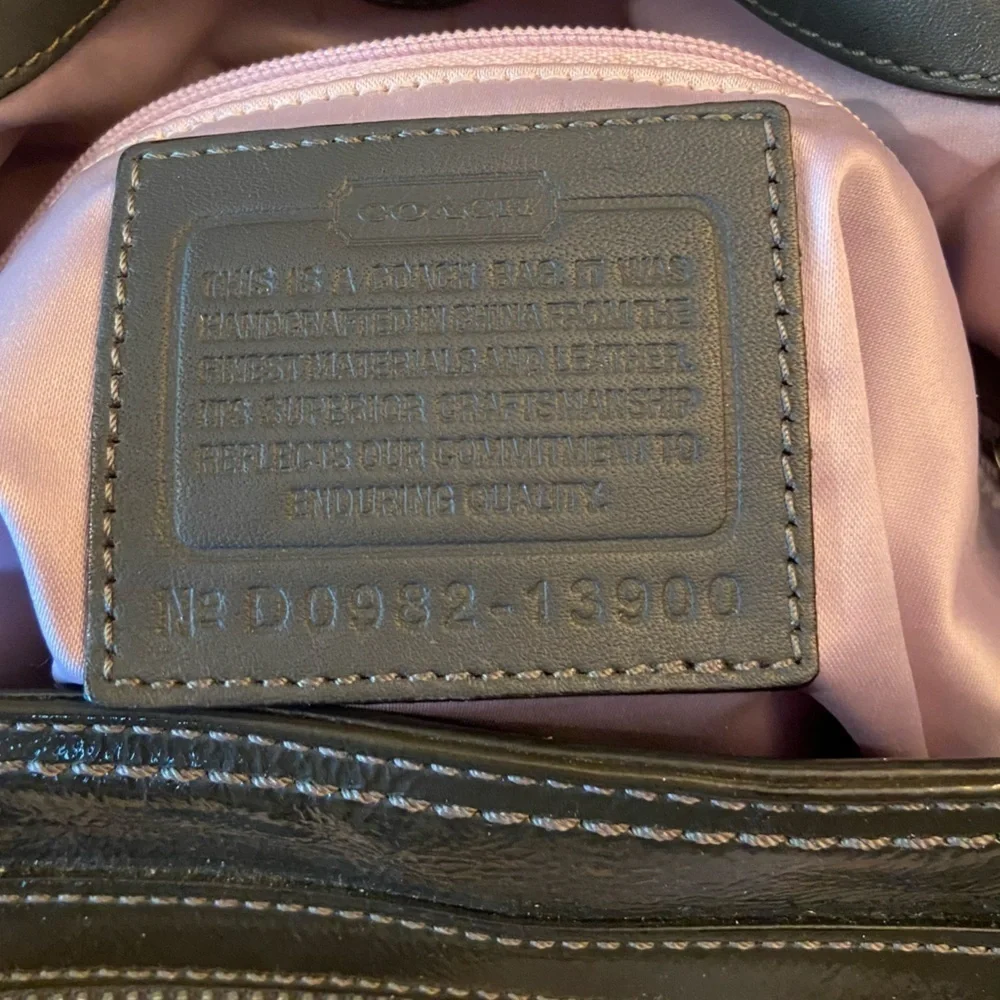 COACH Maggie Crinkle Gunmetal Metallic Hobo Bag D0982-13900